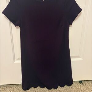 Elegant Scalloped Plum Purple Women's Dress